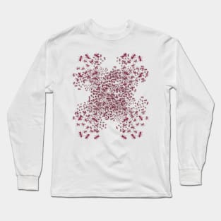 Fire Ant Colony Pattern White Long Sleeve T-Shirt